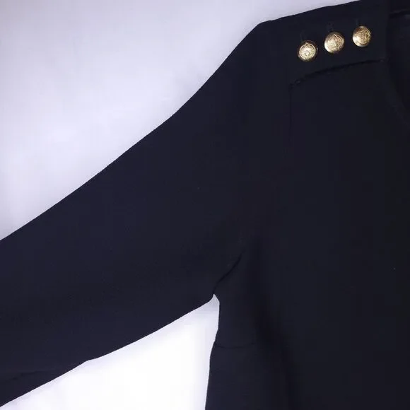 Madewell Sezane Top XS Black Button Shoulder - Picture 3 of 11